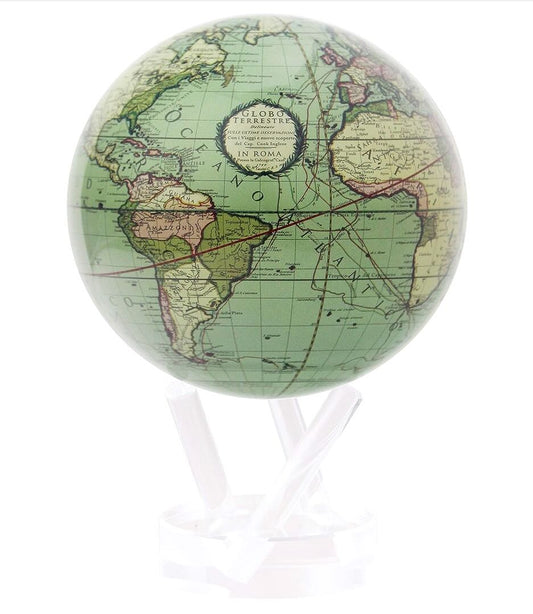 Mova Globe Antik Terrestrisch 4,5 " Durchmesser selbstdrehender Globus