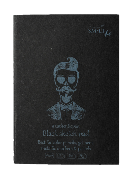 Skizzenblock Authentic schwarzes Papier 170 g/qm, 20 Blatt DinA5