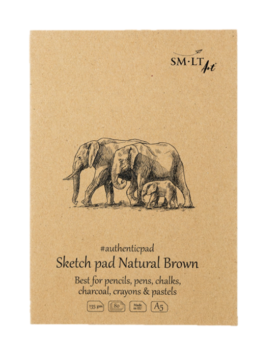 Skizzenblock Authentic 9x9 cm - braunes RCP Papier, 32 Blatt, 135 g/qm