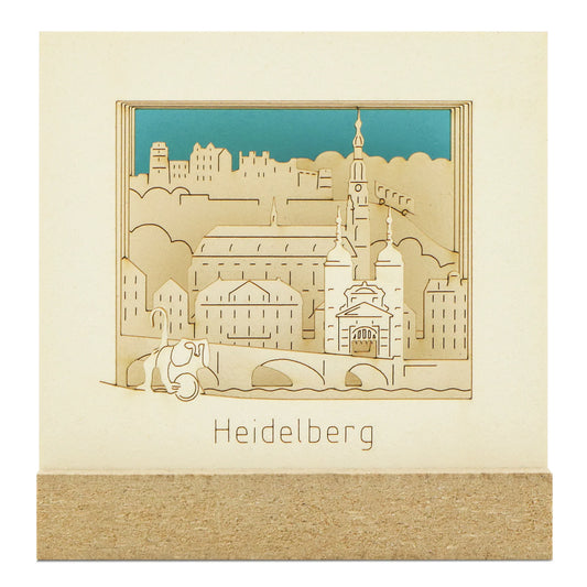 Stadtansicht von Heidelberg in 3D zum Zusammenstecken in hochwertiger Geschenkbox Silhourama