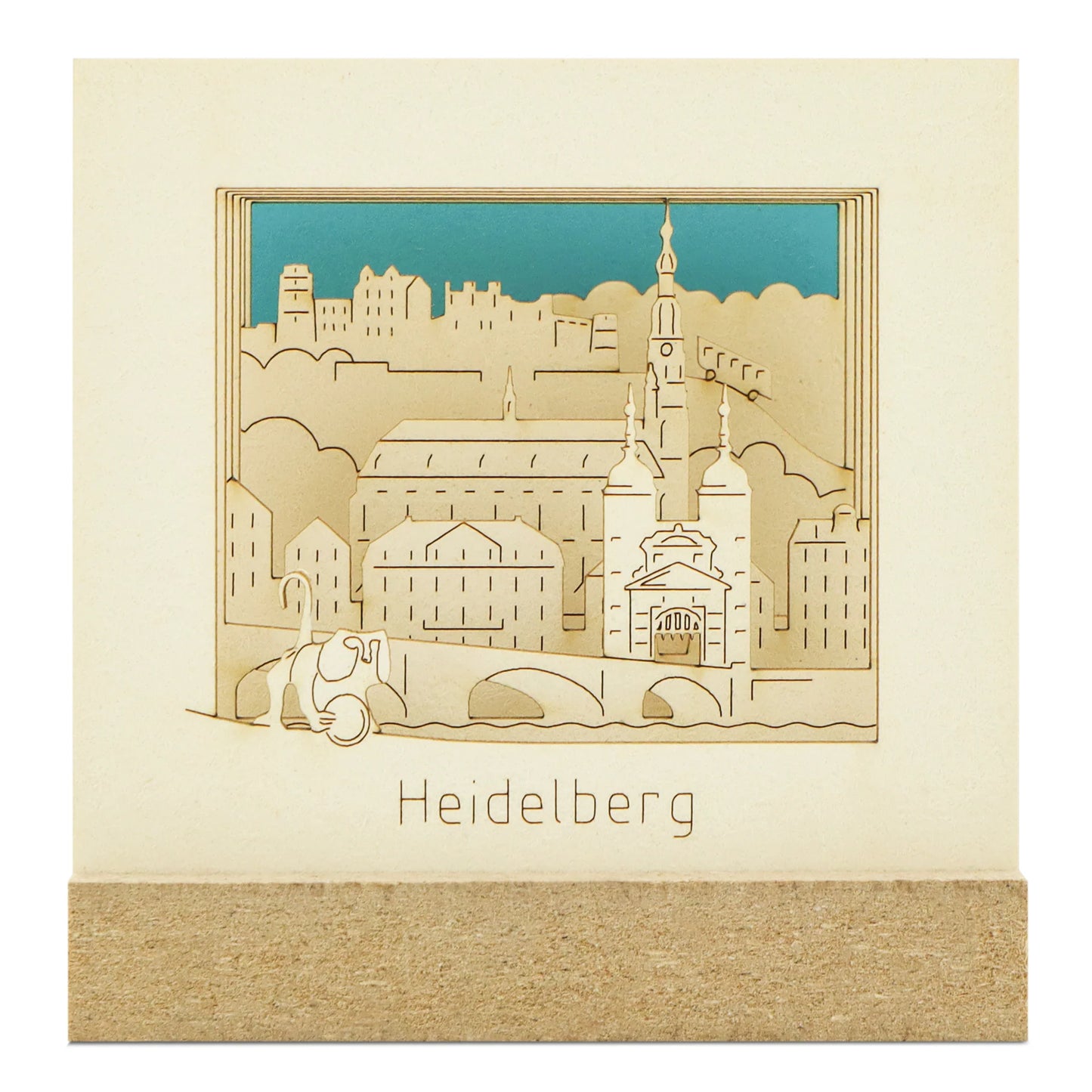 Stadtansicht von Heidelberg in 3D zum Zusammenstecken in hochwertiger Geschenkbox Silhourama