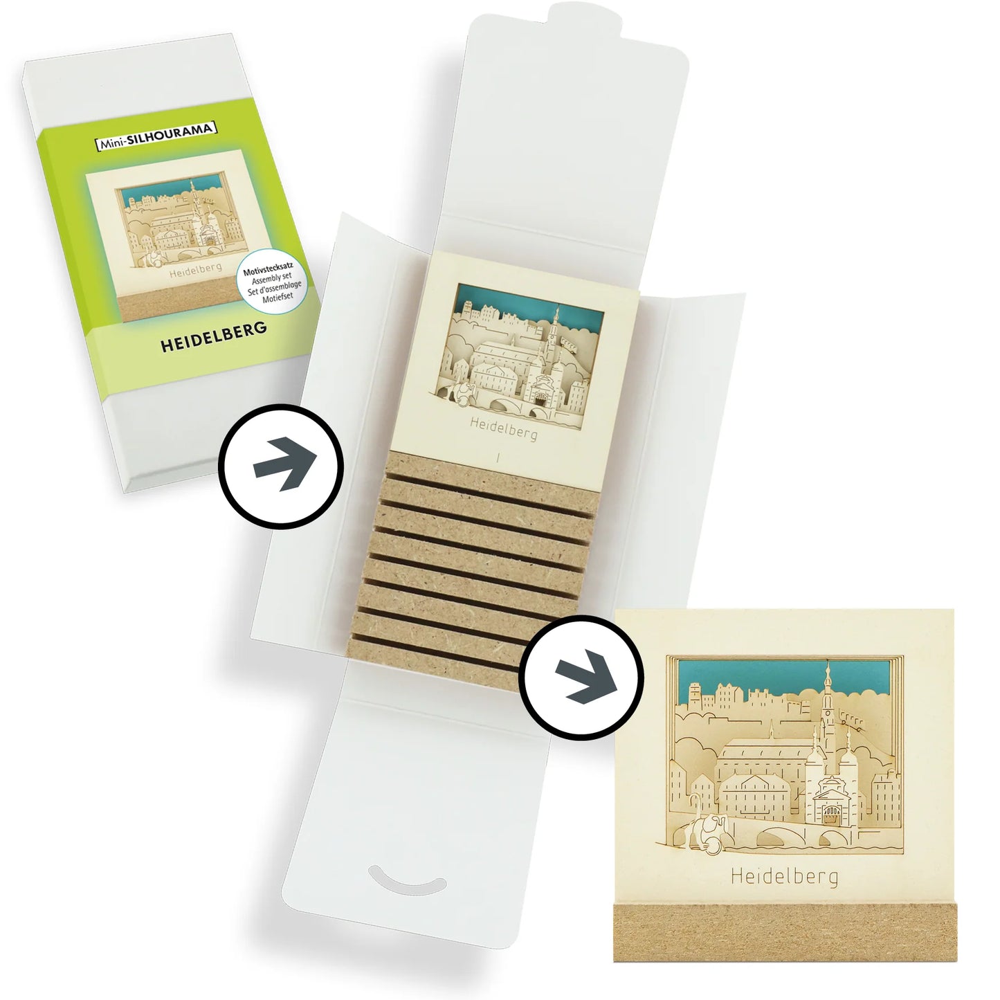 Geschenkbox für 3D Heidelberg Rahmen zum einfachen zusammenstecken