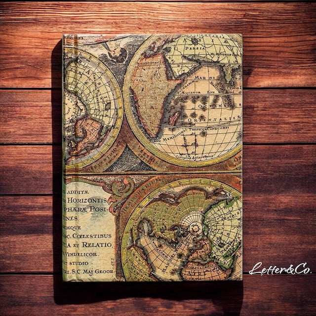 Notizbuch mit Hardcover aus florentinischem Papier Landkarte