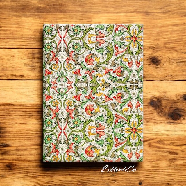 Notizbuch mit Hardcover aus florentinischem Papier grün / rot