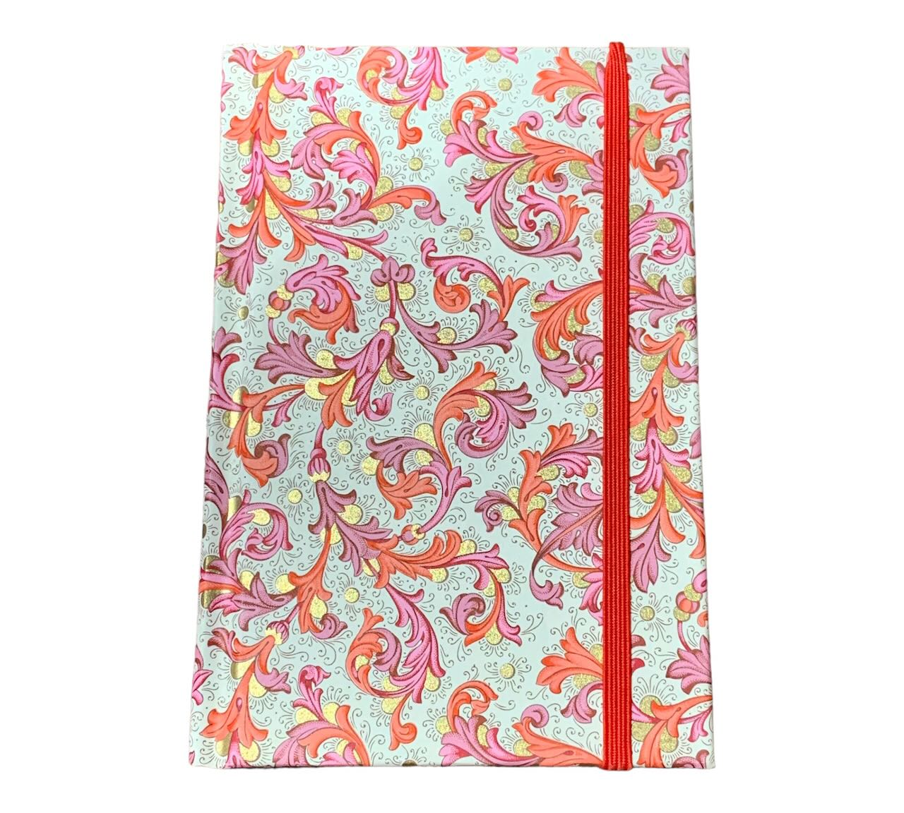 Elegantes Notizbuch mit Hardcover aus florentinischem Papier "rosa pink"