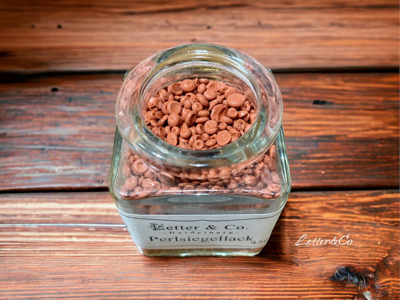 Siegellack Perlen 45g im Glas lachs