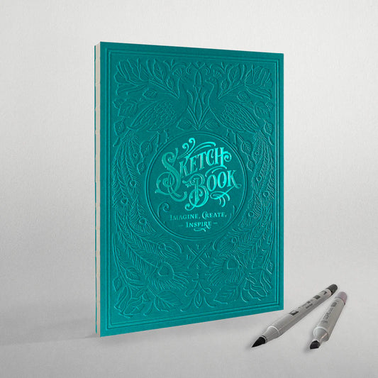 Letterpress SketchBook turquoise türkis