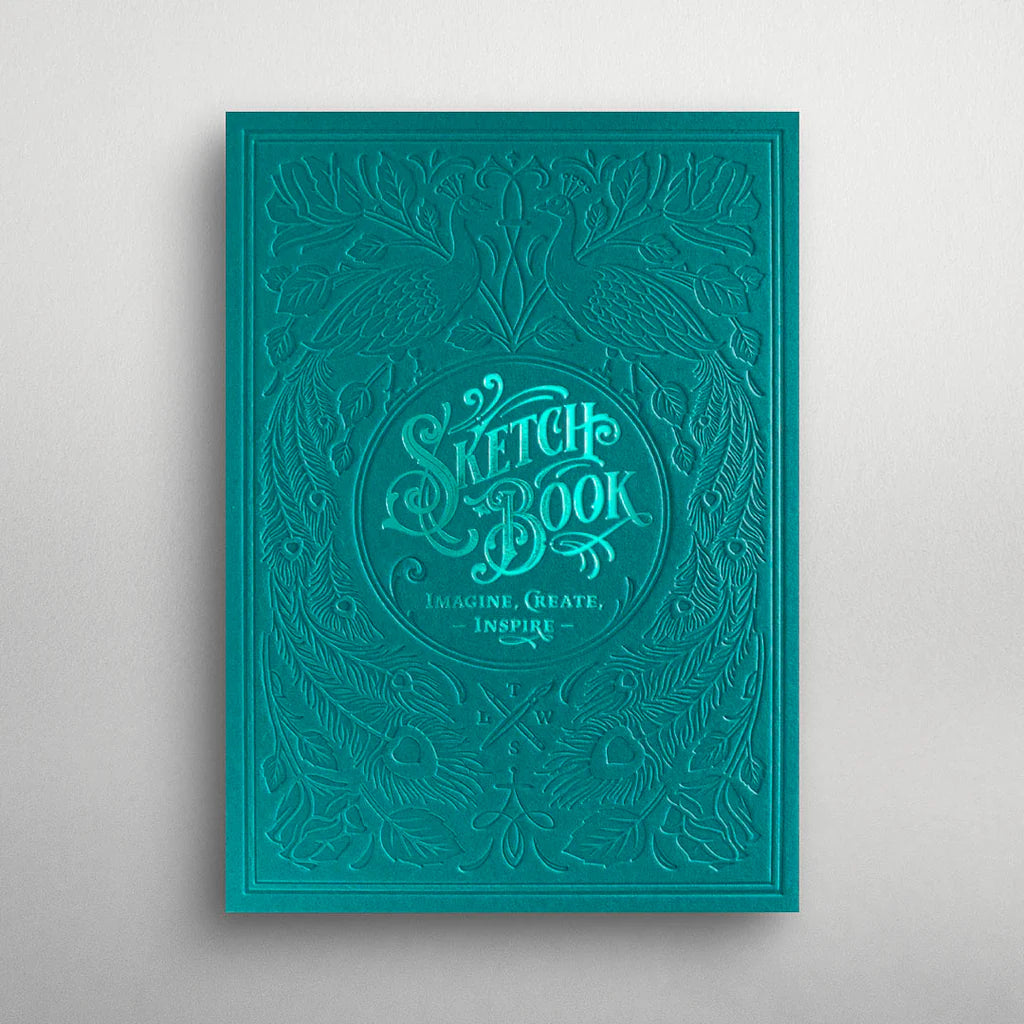 Letterpress SketchBook turquoise türkis