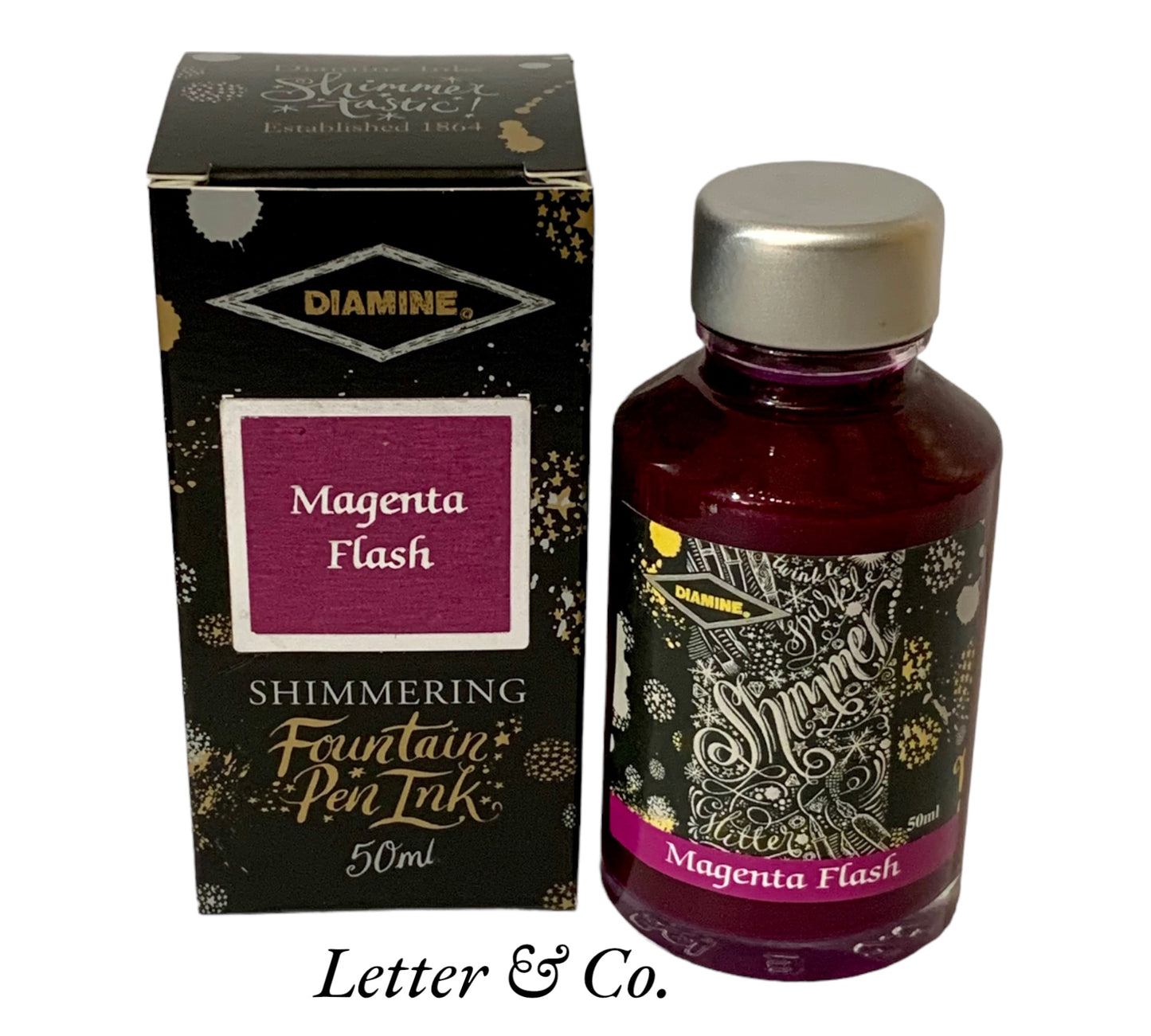 Diamine Magenta Flash Shimmer ink 50ml
