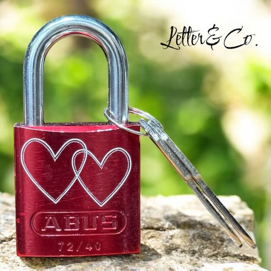 Liebesschloss rot mit Gravur von Abus Design 2