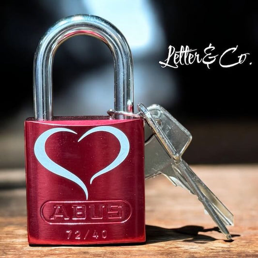 Liebesschloss rot mit Gravur von Abus Design 3