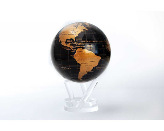 Mova Globe Schwarz / Gold selbstdrehender Globus