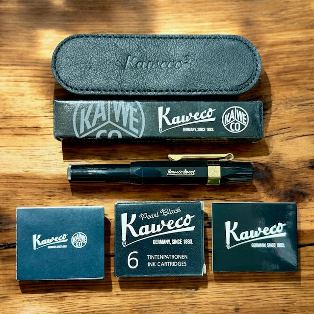 Kaweco Geschenke Set Classic Sport Füller schwarz mit Lederetui