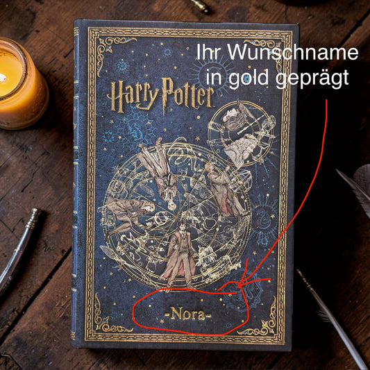Harry Potter MINI Notizbuch mit goldgeprägtem Wunschnamen Format 10 x 14cm