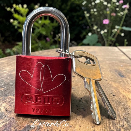 Liebesschloss rot mit Gravur von Abus Design 1