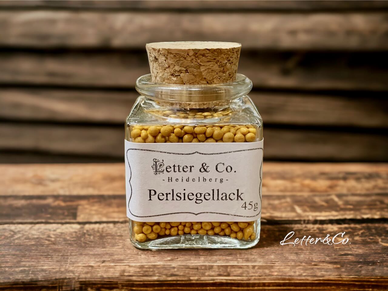 Siegellack Perlen 45g im Glas gelbgold