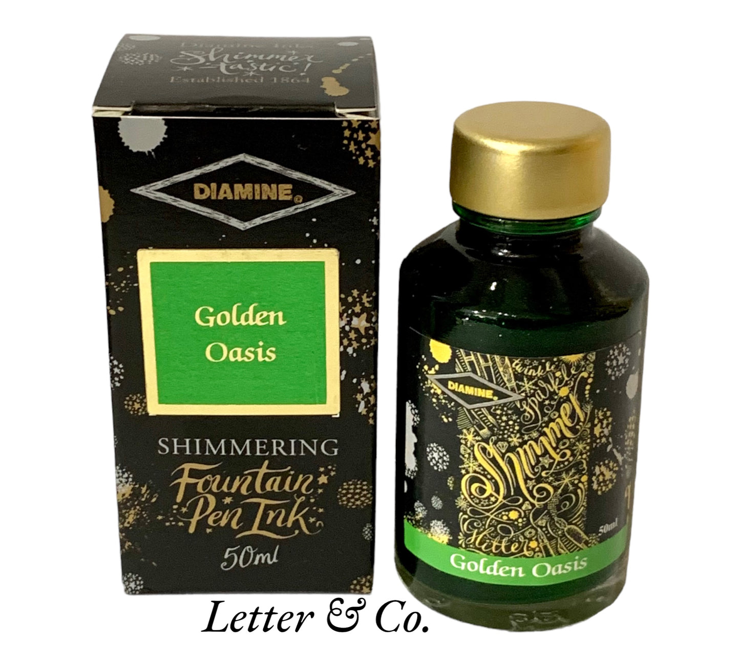 Diamine Golden Oasis Shimmer ink 50ml