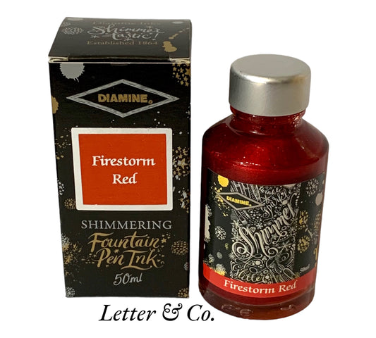 Diamine Firestorm Red Shimmer ink 50ml